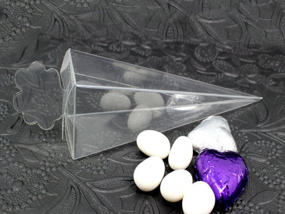 10 Pack of Clear Pyramid Triangle Shaped Small Clear Gift Box - Bomboniere Jewelry Gift Party Favor Model Candy Chocolate Soap Box - RnR Galore