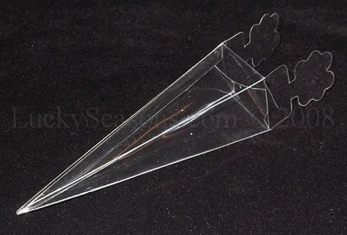 10 Pack of Clear Pyramid Triangle Shaped Small Clear Gift Box - Bomboniere Jewelry Gift Party Favor Model Candy Chocolate Soap Box - RnR Galore