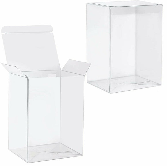 10 Pack of Large Plastic 22x14.5cm Rectangle Cube Box - Exhibition Gift Product Showcase Clear Plastic Shop Display Storage Packaging Box - RnR Galore