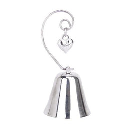 10 Pack of Silver Wedding Kissing Bell Name Card Stand Holder with Heart in Ring Bomboniere Favour Gift - RnR Galore