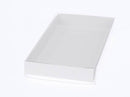 10 Pack of White Card Box - Clear Slide On Lid - 25 x 25 x 6cm - Large Beauty Product Gift Giving Hamper Tray Merch Fashion Cake Sweets Xmas - RnR Galore