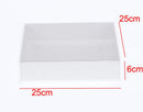 10 Pack of White Card Box - Clear Slide On Lid - 25 x 25 x 6cm - Large Beauty Product Gift Giving Hamper Tray Merch Fashion Cake Sweets Xmas - RnR Galore