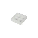 10 Pack of White Card Chocolate Sweet Soap Product Retail Gift Box - 4 Bay Compartments - Clear Slide On Lid - 8x8x3cm - RnR Galore