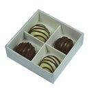 10 Pack of White Card Chocolate Sweet Soap Product Retail Gift Box - 4 Bay Compartments - Clear Slide On Lid - 8x8x3cm - RnR Galore