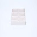 10 Pack of White Card Chocolate Sweet Soap Product Retail Gift Box - 6 Bay Compartments - Clear Slide On Lid - 12x8x3cm - RnR Galore