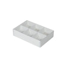 10 Pack of White Card Chocolate Sweet Soap Product Retail Gift Box - 6 Bay Compartments - Clear Slide On Lid - 12x8x3cm - RnR Galore