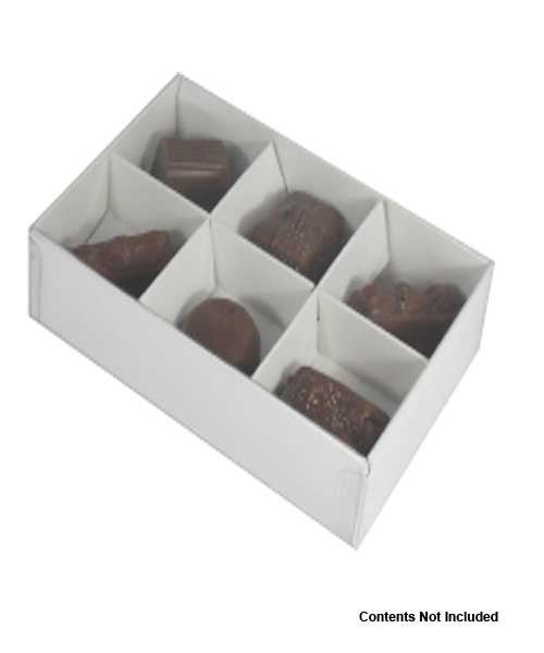 10 Pack of White Card Chocolate Sweet Soap Product Retail Gift Box - 6 Bay Compartments - Clear Slide On Lid - 12x8x3cm - RnR Galore