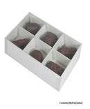 10 Pack of White Card Chocolate Sweet Soap Product Retail Gift Box - 6 Bay Compartments - Clear Slide On Lid - 12x8x3cm - RnR Galore