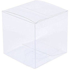 10 Piece Pack - PVC Clear See Through Plastic 15cm Square Cube Box - Large Bomboniere Product Exhibition Gift - RnR Galore