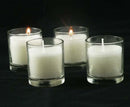 10 White Wax Clear Glass Holder Votive Candle - Wedding Event Centrepiece Table Decoration - RnR Galore