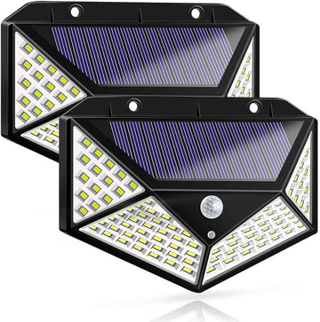 100 Waterproof LED Motion Sensor Solar Security Lights Outdoor (2pack) - RnR Galore