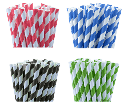 1000 Bulk Wholesale Pack Red White Drinking Straws Biodegradable Eco Paper Birthday Party Event Bistro Bar Cafe Take Away - RnR Galore