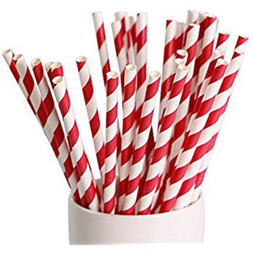 1000 Bulk Wholesale Pack Red White Drinking Straws Biodegradable Eco Paper Birthday Party Event Bistro Bar Cafe Take Away - RnR Galore