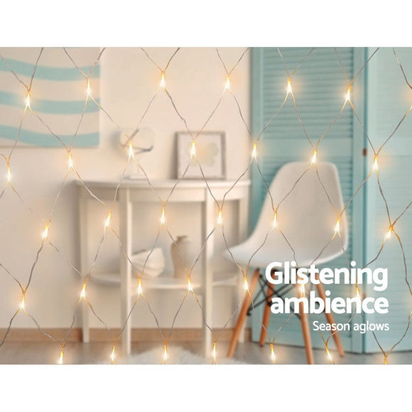 1000 LED Christmas Lights 4mx6m Net String Light Warm White Jingle Jollys - RnR Galore