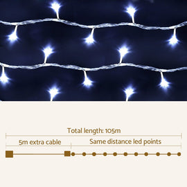 100M Christmas Lights String Fairy Light 500 LED Cool White Jingle Jollys - RnR Galore