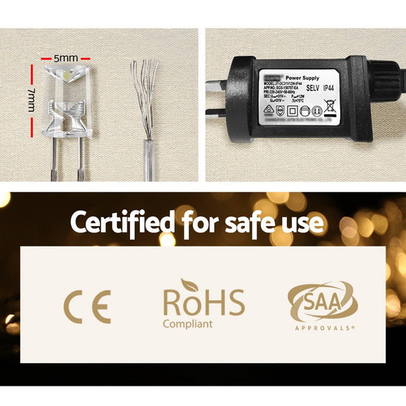 100M Christmas Lights String Fairy Light 500 LED Warm White Jingle Jollys - RnR Galore