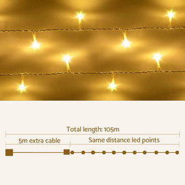 100M Christmas Lights String Fairy Light 500 LED Warm White Jingle Jollys - RnR Galore