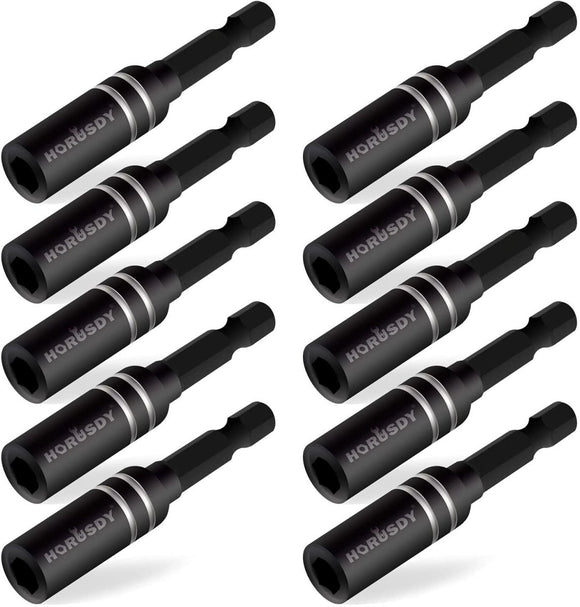 10Pc Magnetic Extension Socket Drill Bit Holder 1/4" Hex Screwdriver Nut Driver - RnR Galore