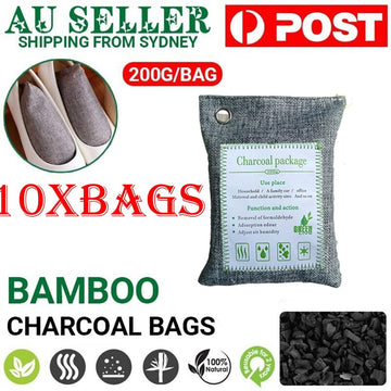 10PCS Air Purifying Bags Activated Bamboo Charcoal Freshener for Car Home Shoes 200g - RnR Galore