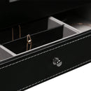 12 Slot PU Leather Lockable Watch and Jewelry Storage Boxes (Black) - RnR Galore