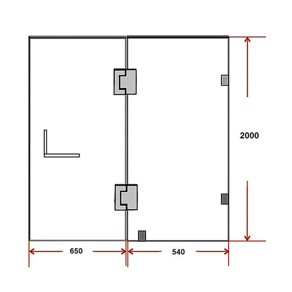 120 x 200cm Wall to Wall Frameless Shower Screen 10mm Glass By Della Francesca - RnR Galore