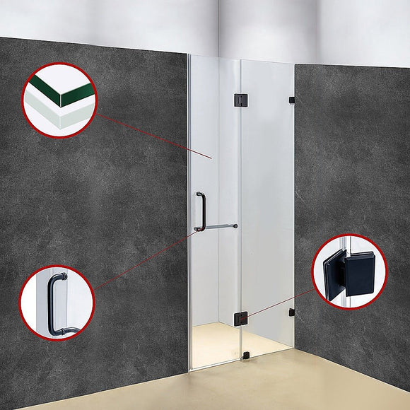 120 x 200cm Wall to Wall Frameless Shower Screen 10mm Glass By Della Francesca - RnR Galore