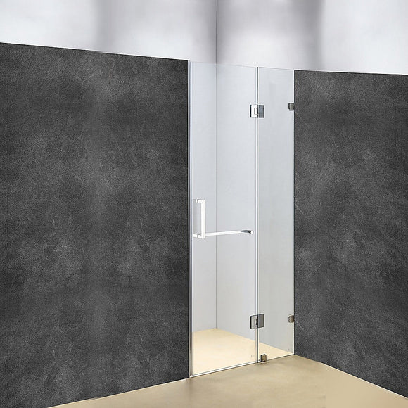 120 x 200cm Wall to Wall Frameless Shower Screen 10mm Glass By Della Francesca - RnR Galore