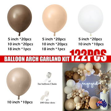 122X Coffee Balloon Arch Garland Kit Set Baby Shower Wedding Birthday Party Decor - RnR Galore