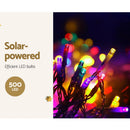 12.5M Christmas Lights Solar Icicle String Light Multi Colour Jingle Jollys - RnR Galore