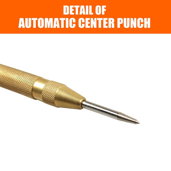 125mm/5" Automatic Centre Punch Adjustable Spring Loaded Metal Drill Tool Glod - RnR Galore