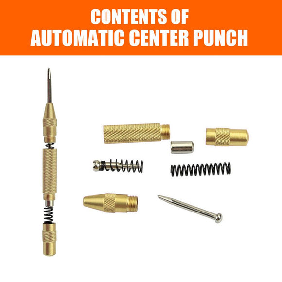 125mm/5" Automatic Centre Punch Adjustable Spring Loaded Metal Drill Tool Glod - RnR Galore