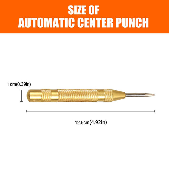 125mm/5" Automatic Centre Punch Adjustable Spring Loaded Metal Drill Tool Glod - RnR Galore