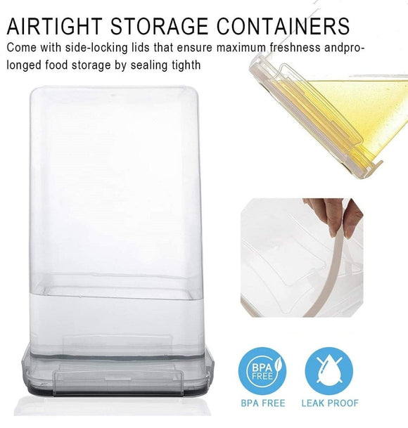 14 Pieces Airtight Food Storage and BPA Free Plastic with Easy Lock Black Lids Labels for Kitchen - RnR Galore