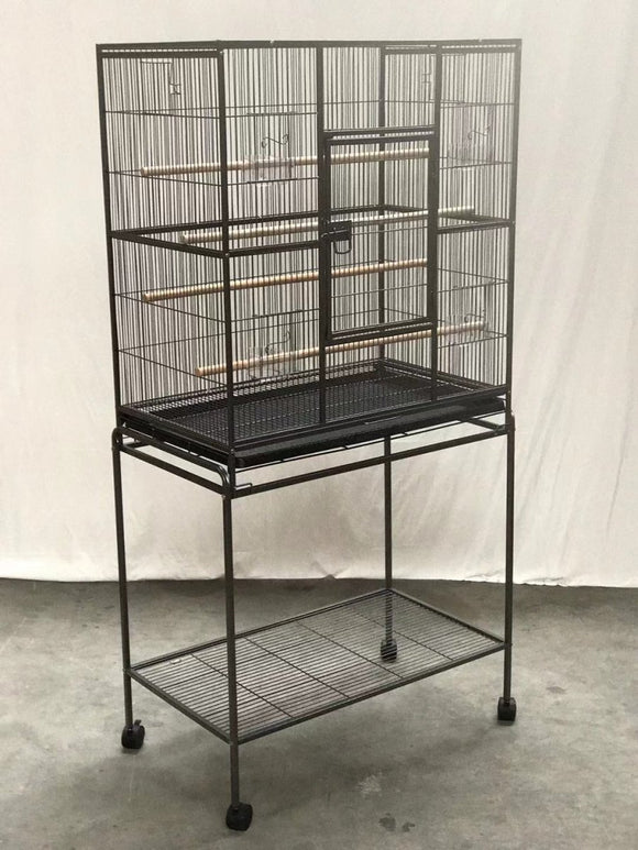161 cm Bird Cage Parrot Aviary Pet Stand - alone Budgie Perch Castor Wheels - RnR Galore