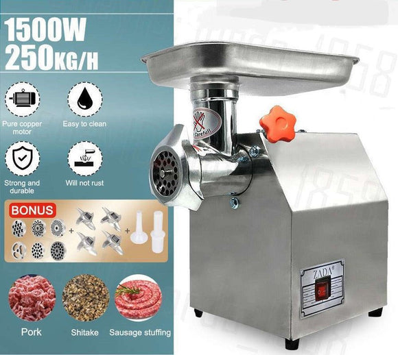 1.63HP Commercial Meat Mincer - Electric Grinder & Sausage Maker Filler 1200W - RnR Galore