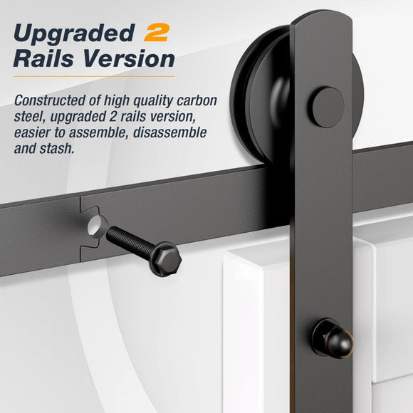 1.8m Heavy Duty Sliding Barn Single Door Hardware Kit Damper Track Rail Roller System - RnR Galore