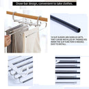 2 Pack Adjustable Multi - Layer 5 in 1 Pants Hanger for Wardrobe and Home Storage (White) - RnR Galore