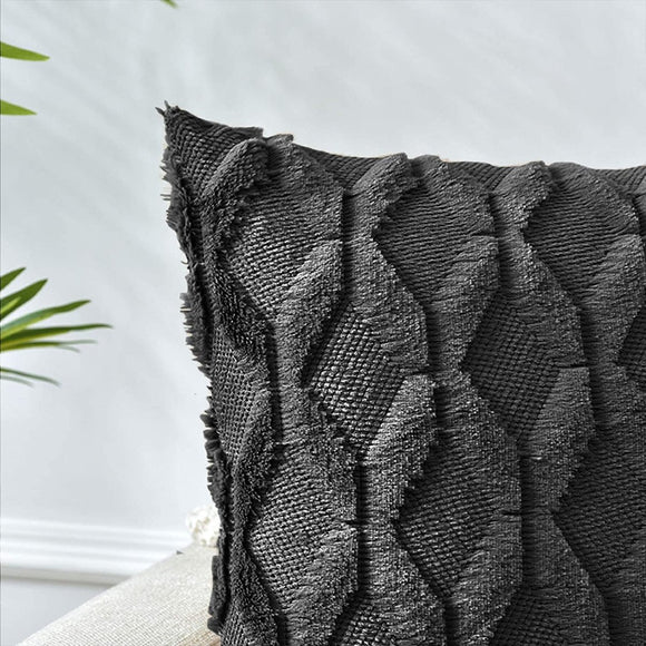 2 Pack Decorative Boho Throw Pillow Covers 45 x 45 cm (Black) - RnR Galore