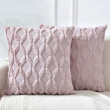 2 Pack Decorative Boho Throw Pillow Covers 45 x 45 cm (Pink) - RnR Galore