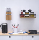 2 Pack Rectangular Bamboo Corner Shower Caddy Shelf Basket Rack with Premium Vacuum Suction Cup No - Drilling for Bathroom and Kitchen - RnR Galore