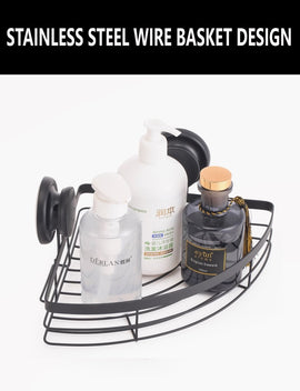 2 Pack Round Corner Shower Caddy Shelf Basket Rack with Premium Vacuum Suction Cup No - Drilling for Bathroom and Kitchen - RnR Galore