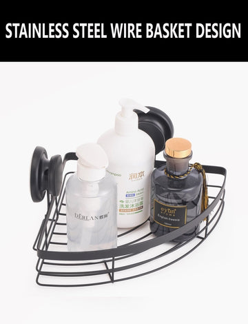 2 Pack Round Corner Shower Caddy Shelf Basket Rack with Premium Vacuum Suction Cup No - Drilling for Bathroom and Kitchen - RnR Galore