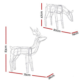 2 PCS Christmas Lights Reindeers 200 LED Decorations Jingle Jollys - RnR Galore