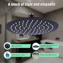 200mm Shower Head Round 304SS Electroplated Matte Black Finish - RnR Galore