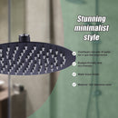 200mm Shower Head Round 304SS Electroplated Matte Black Finish - RnR Galore