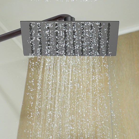 200mm Shower Head Square 304SS Electroplated Matte Black Finish - RnR Galore