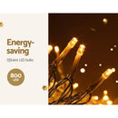 20M Christmas Lights Icicle Light 800 LED Warm White Decor Jingle Jollys - RnR Galore