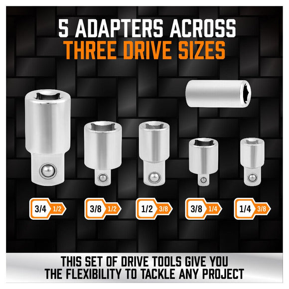 20Pc Socket Extension & Adaptor Set Flexible Joint Reducer Combination Drive Kit - RnR Galore