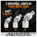 20Pc Socket Extension & Adaptor Set Flexible Joint Reducer Combination Drive Kit - RnR Galore