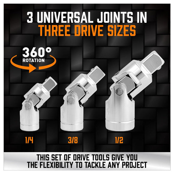 20Pc Socket Extension & Adaptor Set Flexible Joint Reducer Combination Drive Kit - RnR Galore
